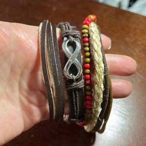 3/$25 Set 3 Braided Vegan Leather Bracelets
